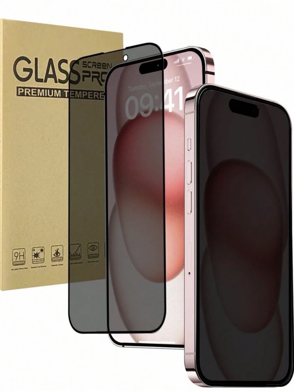 2pcs Full Screen Tempered Glass Privacy Screen Protector IPhone 17 pro